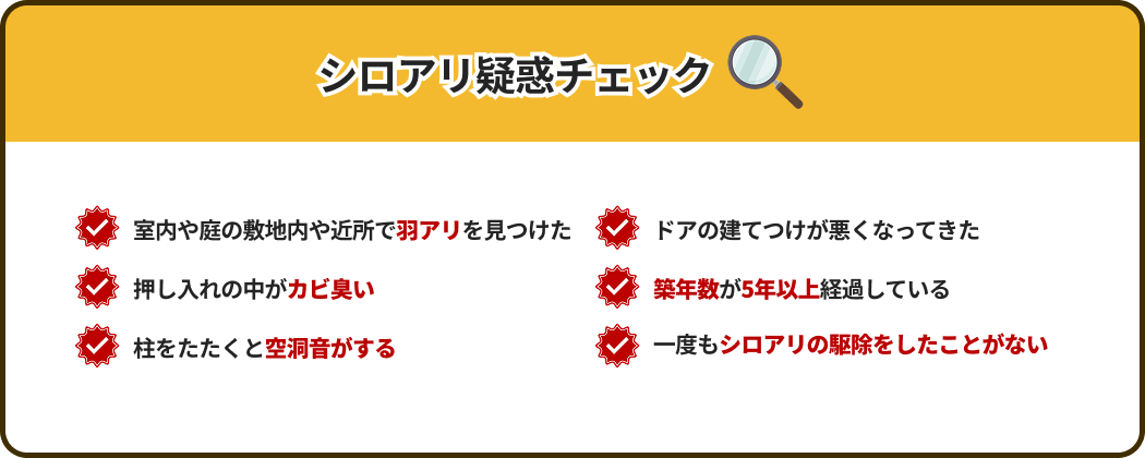 シロアリ疑惑チェックリスト